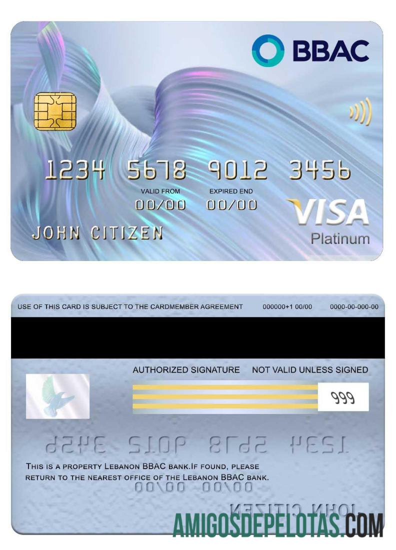 Lebanon BBAC Visa Platinum Card real example